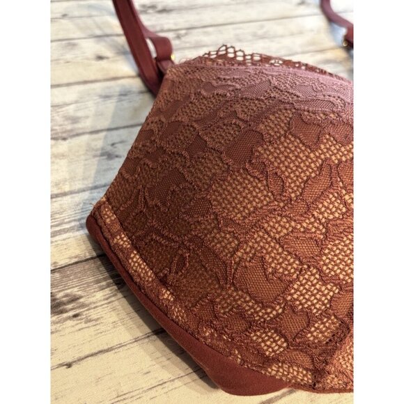 Soma Embraceable Enchanting Lace Brown Size 34DD Underwire Front Closure - Picture 4 of 8